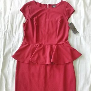 Cranberry Peplum Dress